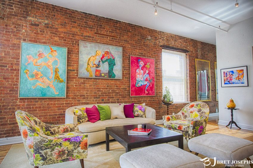 Living Area With Paintings