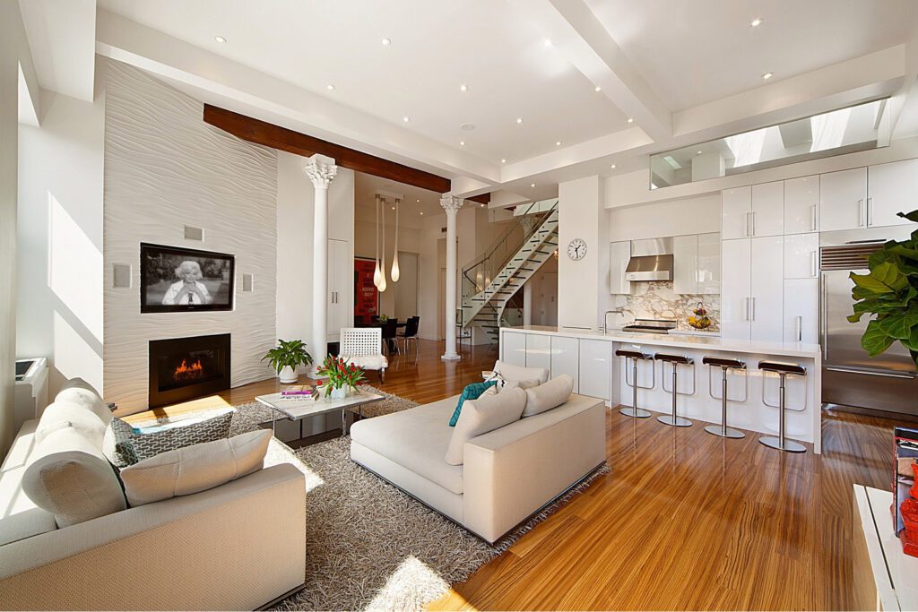 White Spacious Living Area